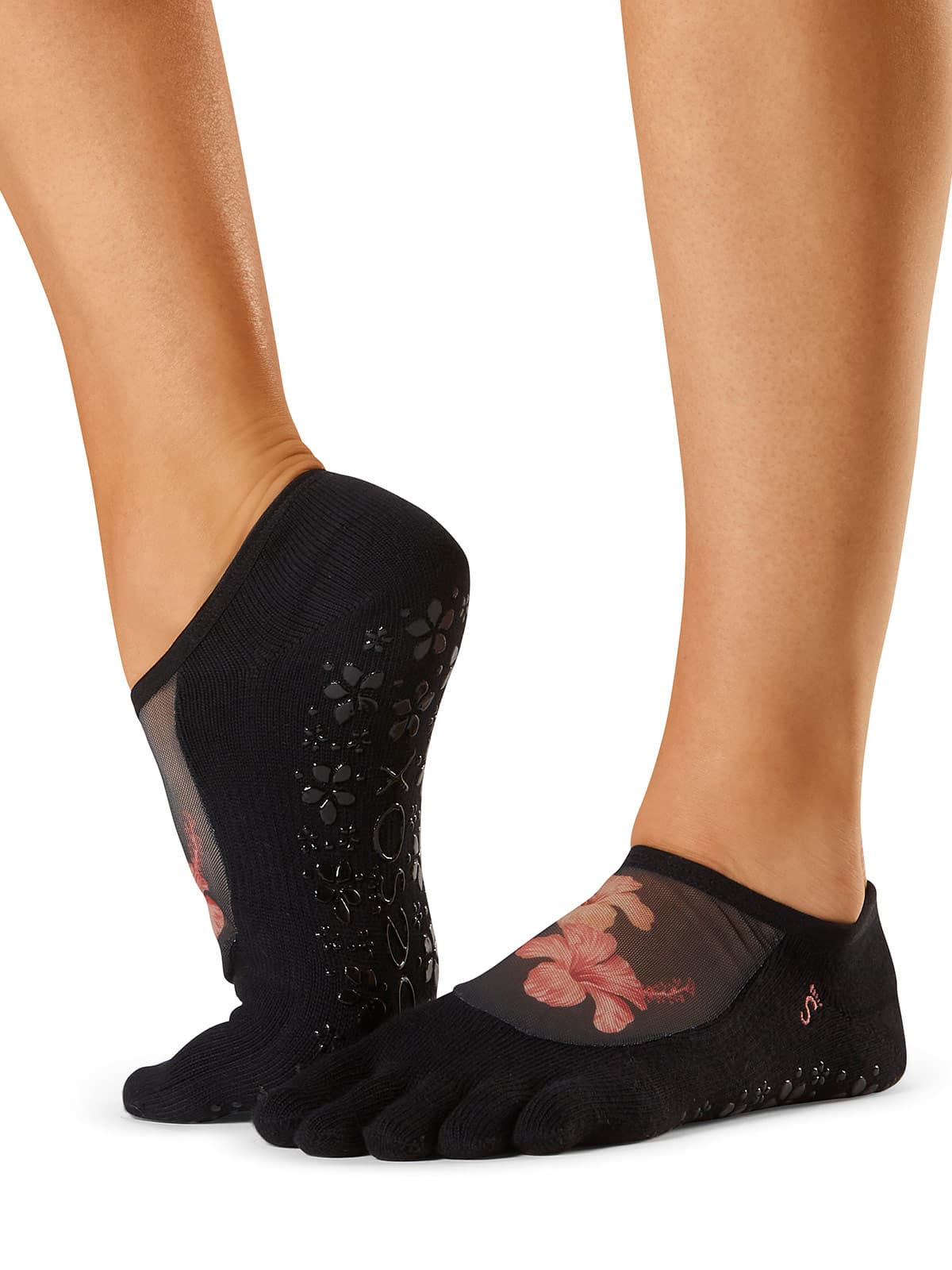 TOESOX Full Toe Luna Grip Socks Hibiscus Dreams Çorap