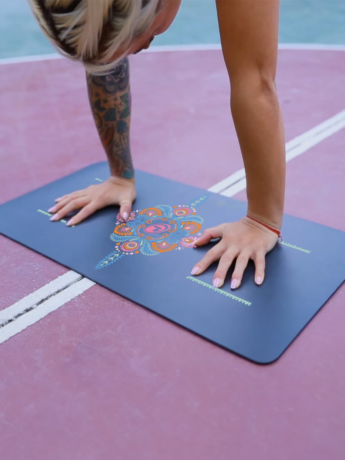 Liforme Liforme Yoga Pad Mindful Garden Grey Yoga Pedi