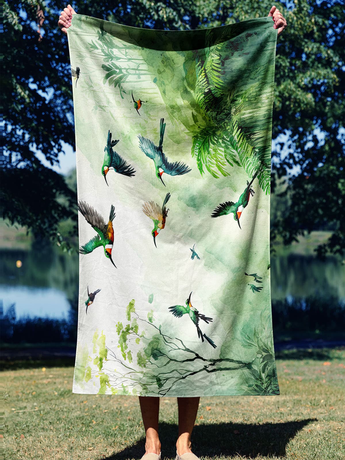 Essential Towel Microfiber Essential Towel Watercolour Jungle Havlu