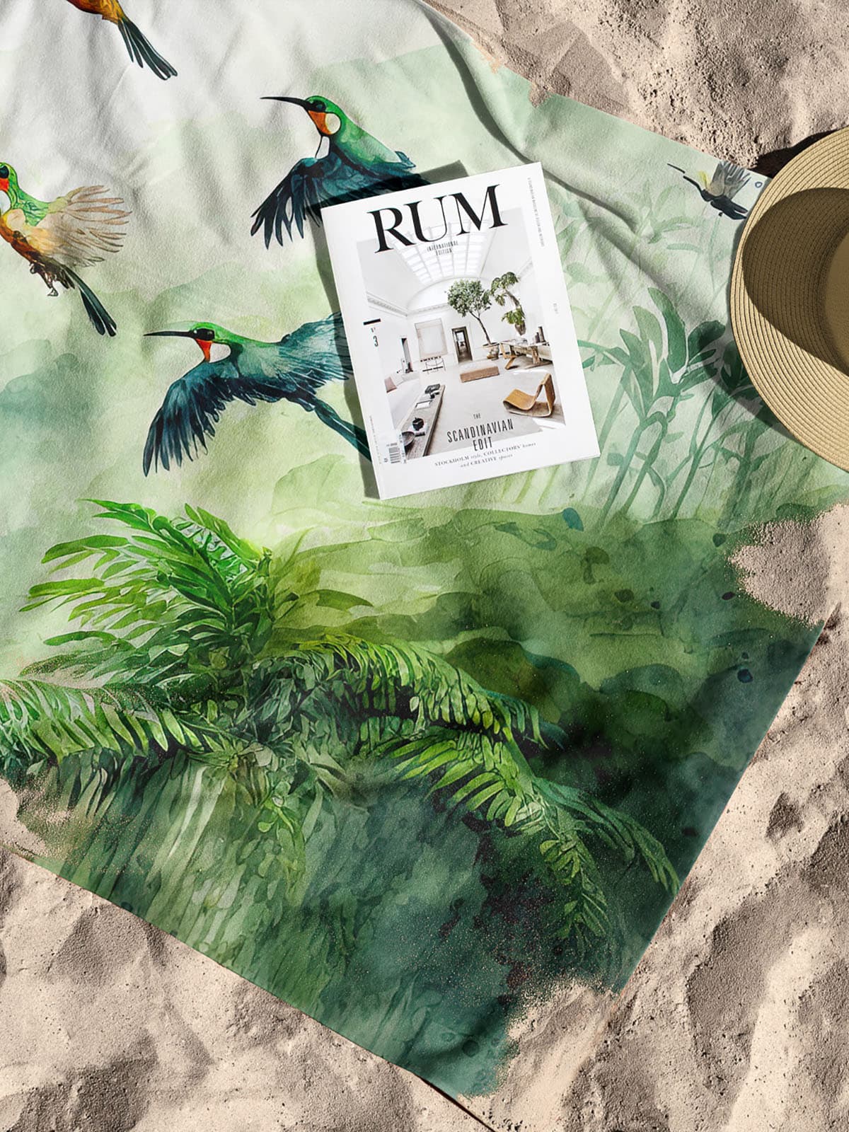 Essential Towel Microfiber Essential Towel Watercolour Jungle Havlu