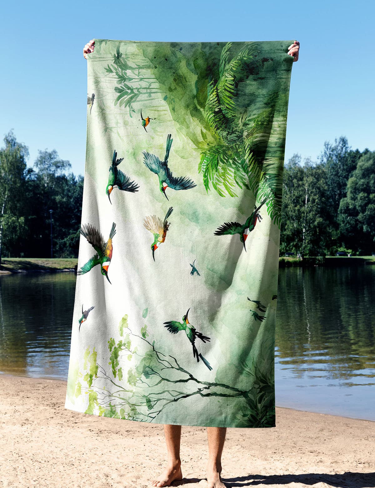 Essential Towel Microfiber Essential Towel Watercolour Jungle Havlu