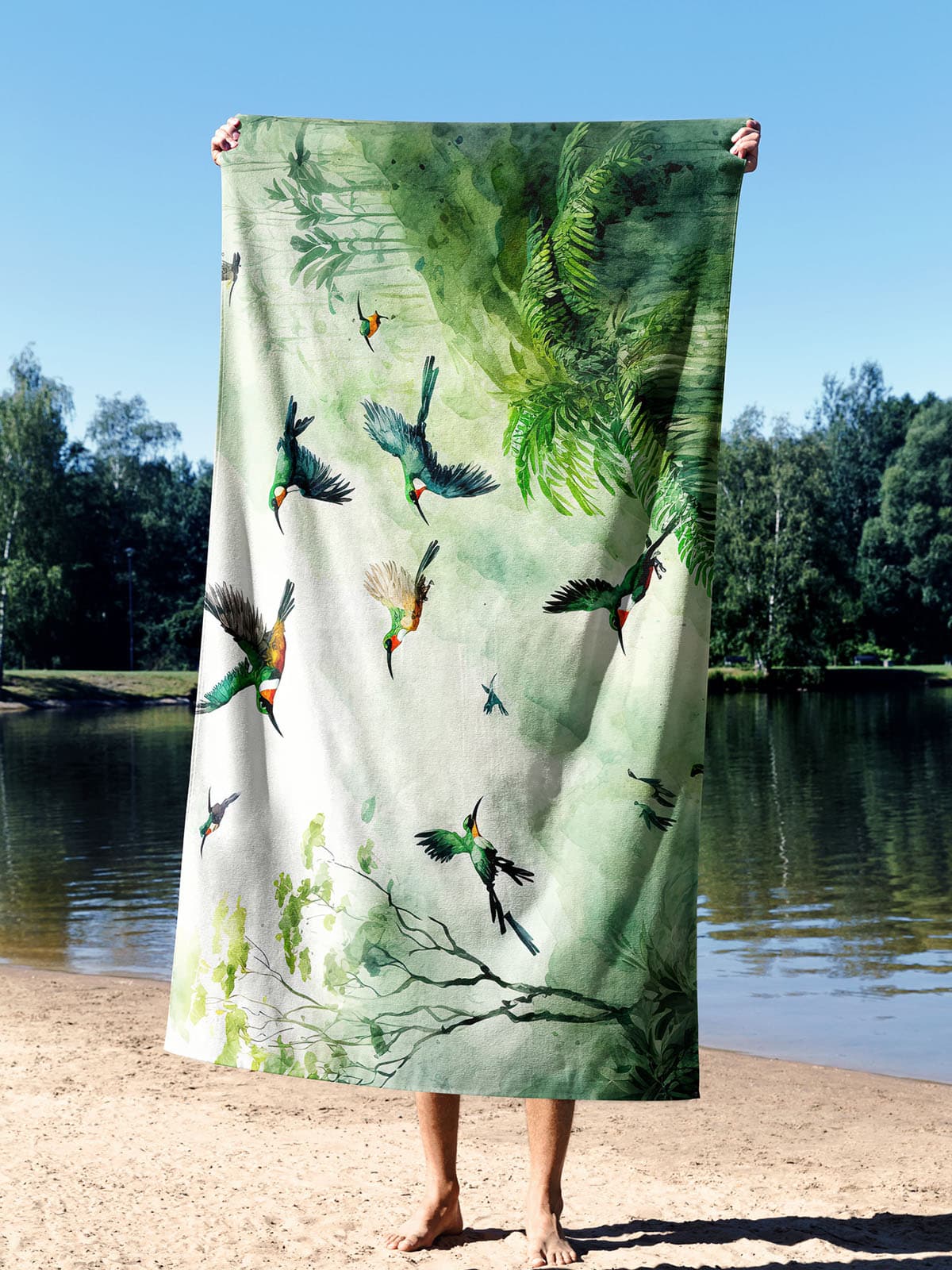 Essential Towel Microfiber Essential Towel Watercolour Jungle Havlu