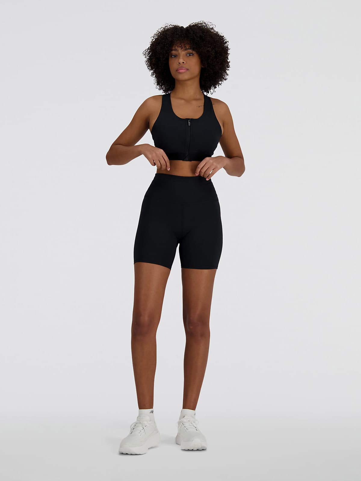 New Balance NB Sleek Medium Support Pocket Zip Front Bra Spor Sütyeni