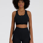 New Balance NB Sleek Medium Support Pocket Zip Front Bra Spor Sütyeni