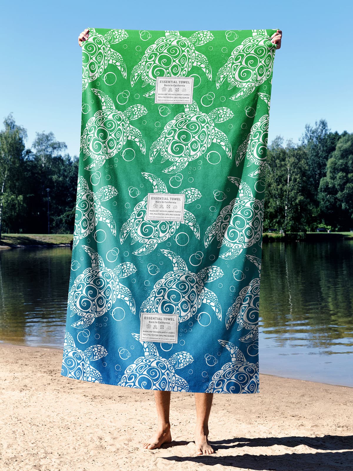 Essential Towel Blue Turtle Havlu 75x130cm 75bt004 3