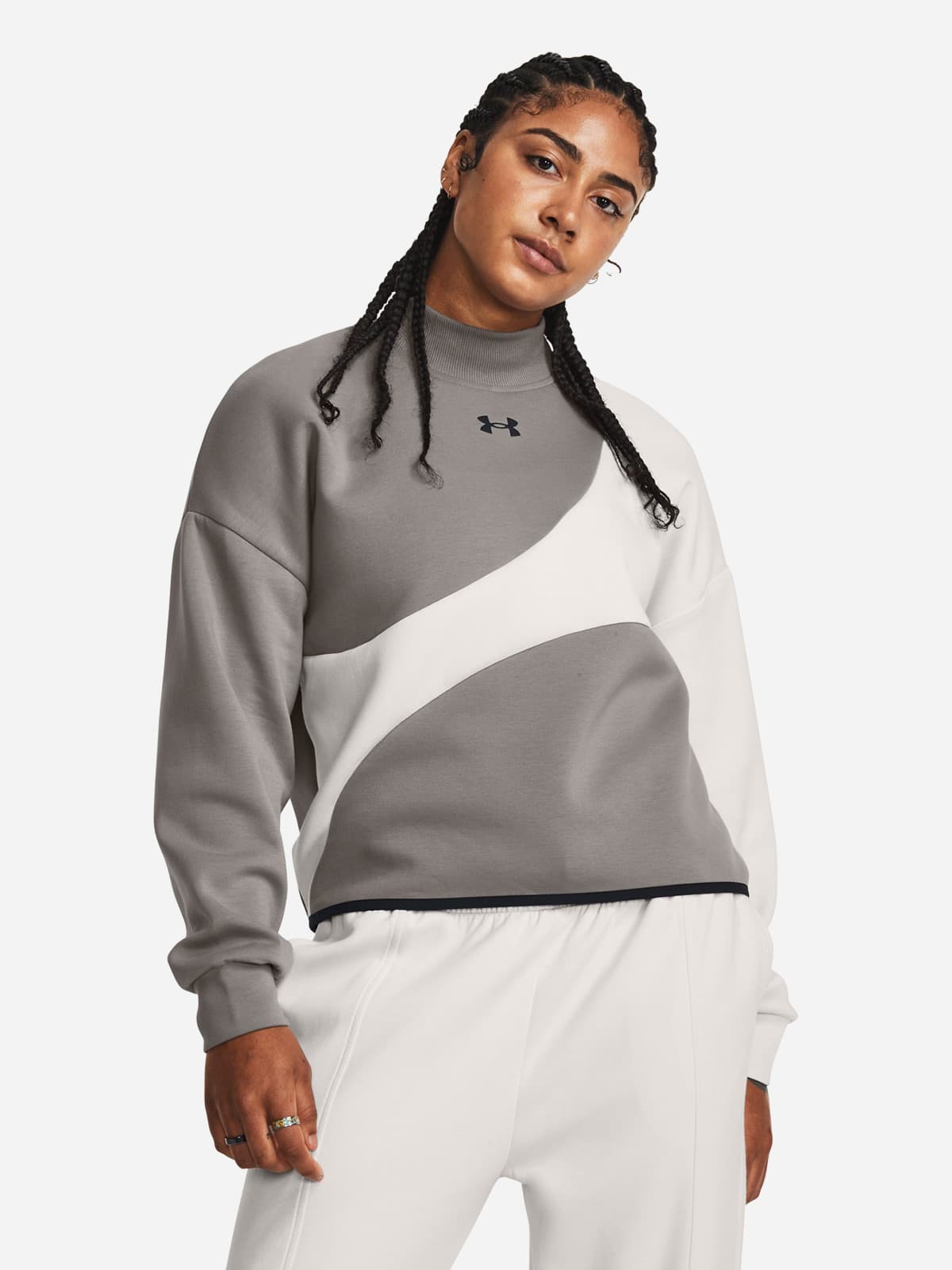 Under Armour Unstoppable Fleece Crop Crew Sweatshirt 1379845-294 1