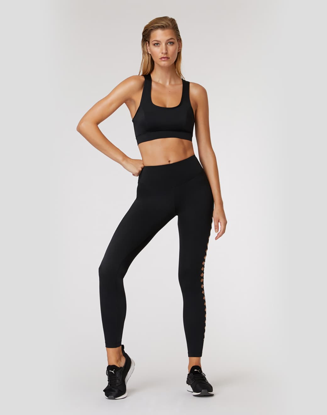 Energise Braided Crop Black Sporcu Sütyeni - Stilefit