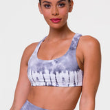 Graphic Mudra Bra Light Gray Tie Dye Sporcu Sütyeni - Stilefit