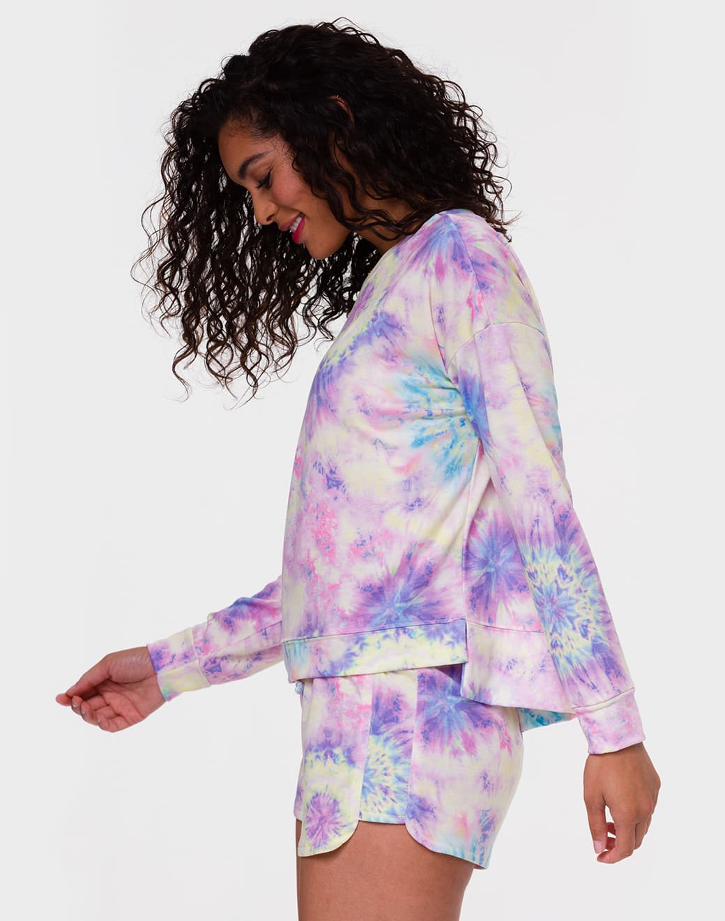 High Low Neon Tie Dye Sweatshirt - Stilefit