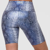 High Rise Biker Short Blue Mamba Bisiklet Taytı - Stilefit