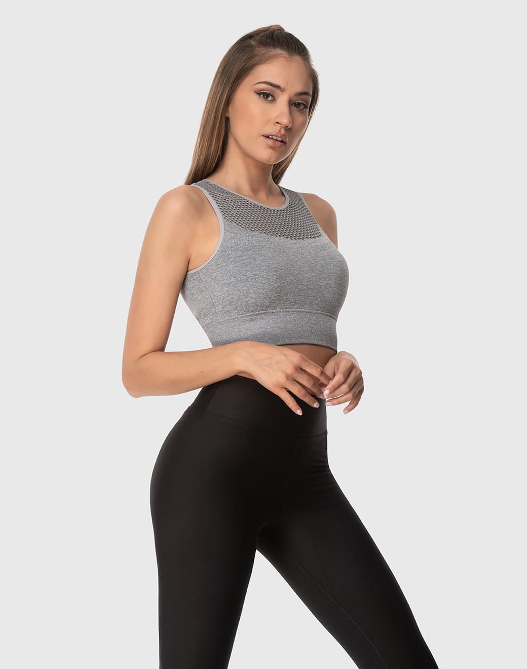 Knit Spor Büstiyer - Gri - Stilefit