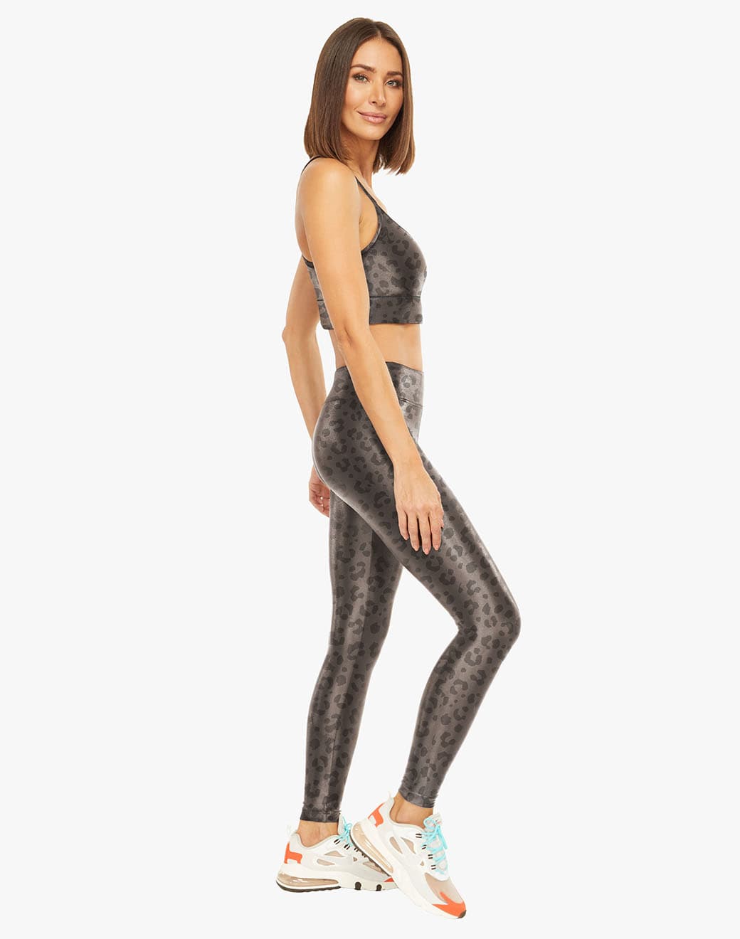 Lustrous High Rise Leopard Lead Spor Tayt - Stilefit