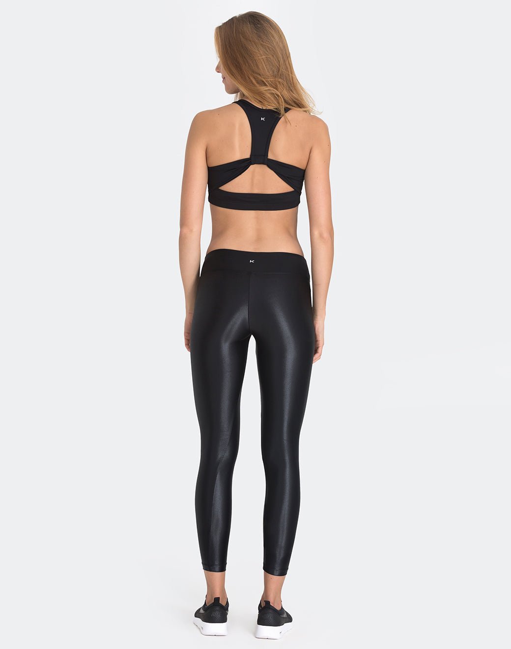 Lustrous Mid Rise Siyah Spor Tayt - Stilefit