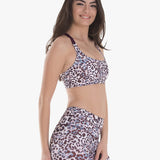 Palisades Rose Leopard Sporcu Sütyeni - Stilefit