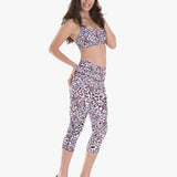 Pico Rose Leopard Kapri Spor Tayt - Stilefit