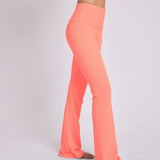 Rib Studio Flare Legging Pant Peach Punch Pantolon - Stilefit