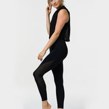 Shape Midi Legging Black Stripe Mesh Tayt - Stilefit