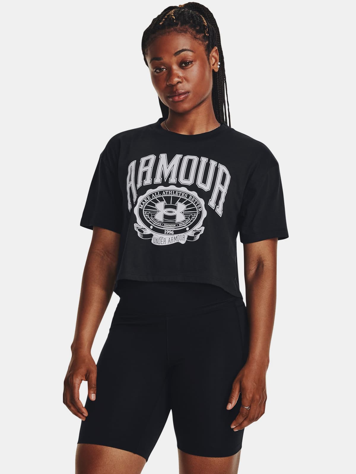 Under Armour Collegiate Crop Short Sleeve Tişört 1379402-001 1