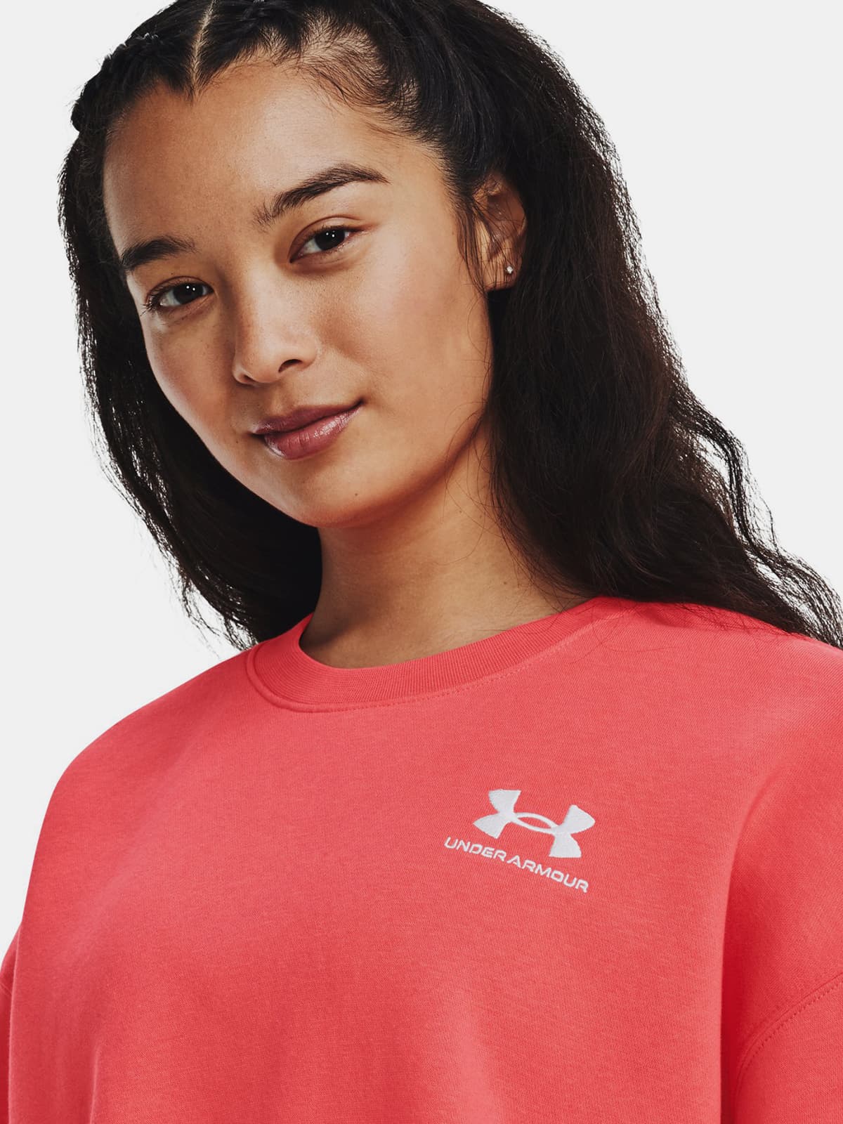 Under Armour Essential Fleece Oversized Crew Sweatshirt 1379475-690 3