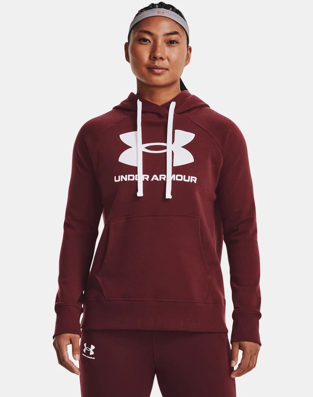 Under Armour Rival Fleece Logo Hoodie Sweatshirt 1356318-690  1